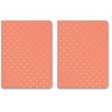 Le Color Puantiyeli Mini Defter Çizgili Mercan 14x20 cm (2 paketi)