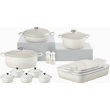 Le Creuset 13 Parça Profesyonel Mutfak Seti Döküm ve Seramik - Krem