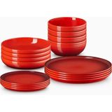 Le Creuset 16 Parça Lüks Tasarım Seramik Yemek Takımı - Kırmızı