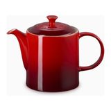 Le Creuset 4 Fincan Kapasite Şık Tasarım Büyük Seramik Demlik - Kırmızı