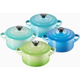 Le Creuset 4’lü Lüks Tasarım Mini Seramik Tencere Seti 250 ml - Turkuaz
