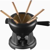 Le Creuset 6 Kişilik Lüks Döküm Fondü Seti - Mat Siyah