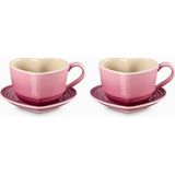 Le Creuset Kalp Şeklinde Seramik Kupa ve Tabak Seti (2’li)