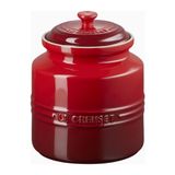 Le Creuset Lüks Tasarım Kapaklı Büyük Seramik Kurabiye Kutusu - Kırmızı