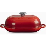 Le Creuset Oval Dökme Demir Ekmek Pişirme Tavası - Kırmızı