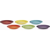 Le Creuset Rainbow Taş Seramik 6'lı Yan Servis Tabağı Seti 22 cm - Çok Renkli