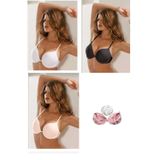 Le Jardin 3Lü Paket 7034 Musette Destekli 2 Beden Büyük Gösteren Sihirli Sütyen Yıkama Top Hediyeli Siyah - Beyaz - Ten 80B