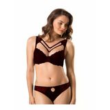 Le Jardin 5010 Silikonlu Taşlı Sütyen Takım Bordo 85B