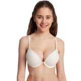 Le Jardin 7005 Ekru 2 Beden Büyüten Büyük Gösteren Destekli Dolgulu Dantelli Soft Cup Sütyen