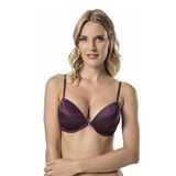 Le Jardin 7007-B Destekli-Balenli Taşlı Biyeli Micro Sütyen Bordo 90