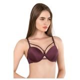 Le Jardin 7008-B Destekli-Balenli Micro Kaplı İpli Push-Up Sütyen Mürdüm 90