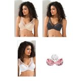 Le Jardin Kadın Toparlayıcı Tüllü Soft Sütyen 3lü Paket Yıkama Topu Hediyeli Siyah Beyaz Ten 90D