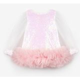 Le Mabelle Beyaz Etek Ucu Fırfır Detaylı Kız Bebek Elbise - Violet - 00-Beyaz