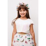 Le Mabelle Beyaz Pullu Kız Çocuk Crop Bluz - 6 Yaş