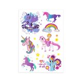 Le Mabelle Çok Renkli Simli Unicorn Temalı Kız Çocuk Dövme Set