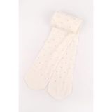 Le Mabelle Ekru Simli Puanlı Kız Çocuk Muz Çorap - 3-4 Yaş