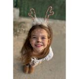 Le Mabelle Kahverengi Pullu Geyik Boynuzu Figürlü Kız Çocuk Yılbaşı Taç