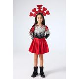 Le Mabelle Kırmızı Payetli Etek Crop Kız Çocuk Ikili Takım - Beatrice - 3 Yaş