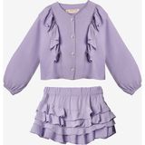 Le Mabelle Lila Fırfır Detaylı Kız Çocuk Gömlek Etek Takım - Desire - 7 Yaş