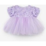 Le Mabelle Lila Gül Detaylı Kız Bebek Elbise - Elina - 01P-Pembe