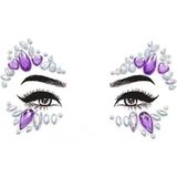 Le Mabelle Lila Kalp ve Zümrüt Desenli Kız Çocuk Yüz Sticker - Custom