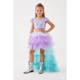 Le Mabelle Lila Payetli Bluz ve Kat Kat Kuyruklu Tül Etek Kız Çocuk Ikili Takım - Viven - 5 - 6 Yaş