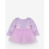 Le Mabelle Lila Pullu Uzun Kollu Kız Bebek Elbise - Berry - 01P-Pembe