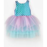 Le Mabelle Lila Tül Etekli Deniz Kızı Desenli Kız Bebek Elbise - Emma - 01P-Pembe - 12 - 18 Ay