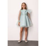 Le Mabelle Mint Fiyonk Detaylı Pullu Kız Çocuk Elbise - Wendy - 02Y-Yeşil - 3 Yaş