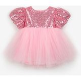 Le Mabelle Pembe Fiyonk Detaylı Pullu Kız Bebek Elbise - Amber - 01P-Pembe - 6 - 12 Ay