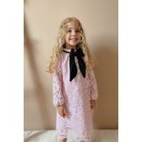 Le Mabelle Pembe Güpür Fiyonklu Kız Çocuk Elbise - Bessie - 01P-Pembe - 3 Yaş