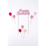 Le Mabelle Pembe Happy Birthday Balon Pasta Süsü