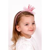Le Mabelle Pembe İncili Kraliçe Tüllü Kız Çocuk Taç