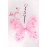 Le Mabelle Pembe Kelebek Kanat Asa Taç 3'lü Set