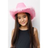 Le Mabelle Pembe Tüylü Kız Çocuk Kovboy Şapkası