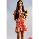 Le Mabelle Pudra Çiçek Desenli Kız Çocuk Etek Crop Takım - Lavinia - 5 Yaş