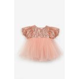 Le Mabelle Rose Fiyonk Detaylı Pullu Kız Bebek Elbise - Amber - 00-Kırmızı