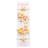 Le Mabelle Sarı Deniz Yıldızı ve Orkide Figürlü 4'lü Lastik Toka Set