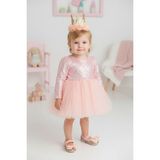 Le Mabelle Somon Pullu Uzun Kollu Kız Bebek Elbise - Irene - 2 - 3 Yaş
