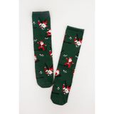 Le Mabelle Yeşil Noel Baba Desenli Kız Çocuk Çorap - 0 - 1 Yaş