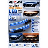 Le Moins Cher Ford Focus 3 Uyumlu Far İçi Üstü Kayar Sinyalli Gündüz Ledi Far Kaşı 2 Adet