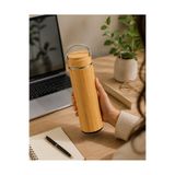 Le Paon 450 ML Bambu Termos 304 Paslanmaz Çelik Süzgeçli Çay Kahve Termosu Taşıma Kulplu