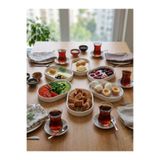 Le Paon 6'lı Porselen Oval Sunumluk ve Kahvaltılık Tabağı Seti - 20cm