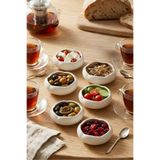 Le Paon 6'lı Set 7 cm Mini Kase - Beyaz Porselen Kahvaltılık Sosluk, Reçellik ve Çerezlik