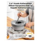 Le Paon Katlanabilir Mikser Karıştırma Kabı 3250 ml - Sıçratmaz Kapaklı Çırpma ve Saklama Kabı