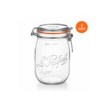 Le Parfait Super Cam Kavanoz 1l (2 Adet) - Hermetik Kapaklı Fransız Konserve & Fermentasyon Kavanozu – Turşu, Kefir, Yoğurt, Sos ve Saklama İçin