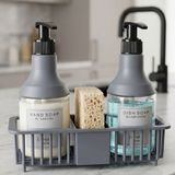 LE Paris 2’li Cam Sıvı Sabunluk Seti | El ve Bulaşık Sabunu Seti | Standlı Banyo Düzenleyici | 250 ml x 2 - Gri