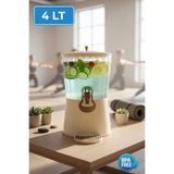 LE PARİS 4 Lt Musluklu Su ve Limonata Sebili| Ayaklı Detoks Şerbetlik | Buzdolabı Uyumlu Şerbetlik Limonata Sebili | Bej