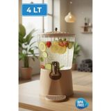 LE PARİS 4 Lt Musluklu Su ve Limonata Sebili| Ayaklı Detoks Şerbetlik | Buzdolabı Uyumlu Şerbetlik Limonata Sebili | Toprak