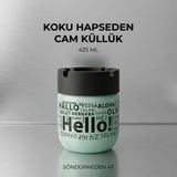 LE Paris Cam Dekoratif Küllük | Hazneli Kapaklı Dumansız Sigara Küllüğü | Ev Ofis Balkon Araç | 425 ml - Yeşil